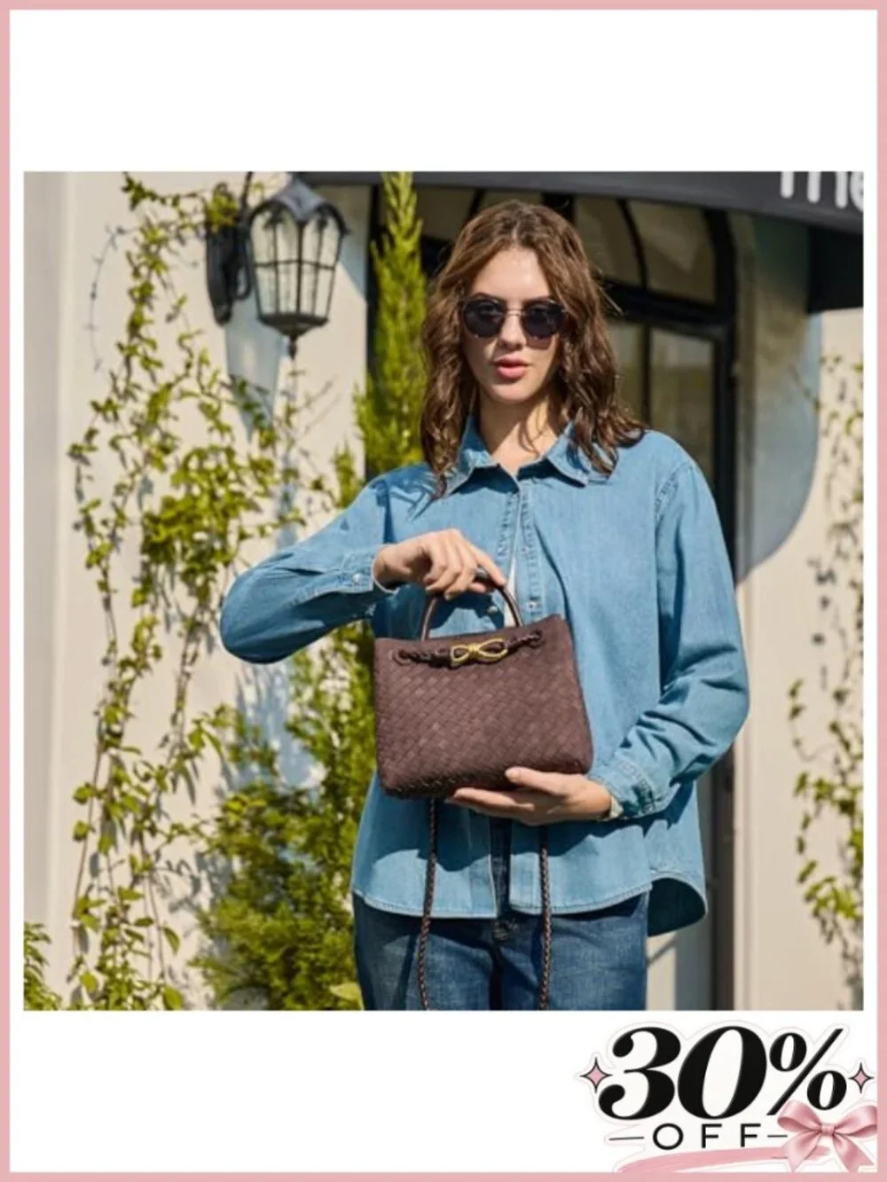 Woven PU Leather Tote Bag Top Handle Shoulder Crossbody Purse